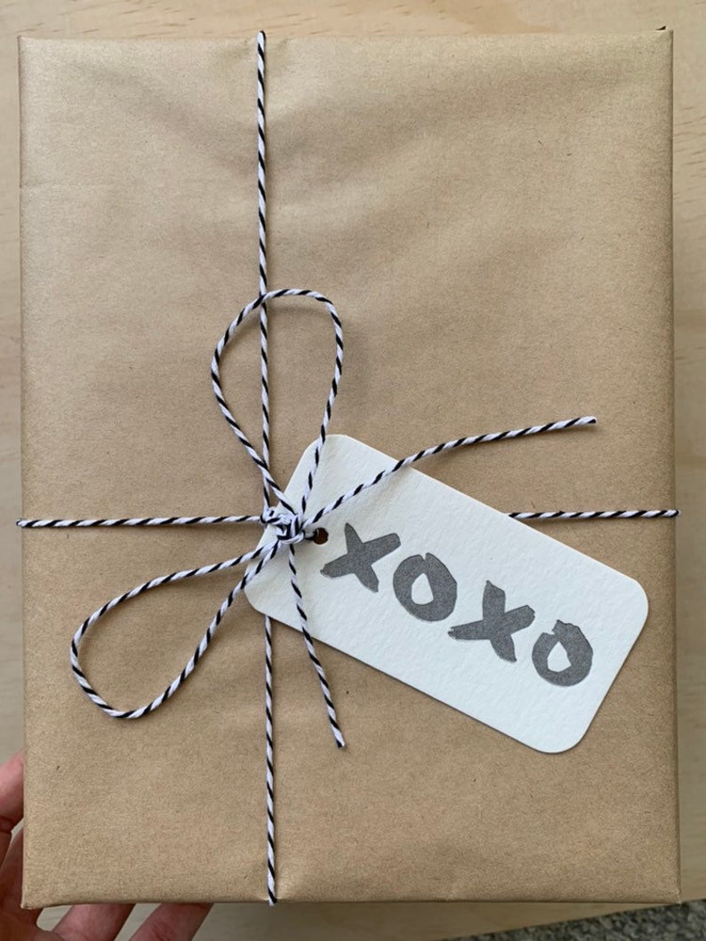 Letterpress Gift Tag Set XOXO Gift Tags Gold and Silver Gift Etsy