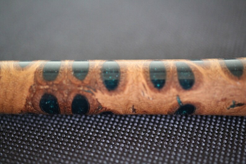Gunmetal Rollester banksia pod pen with green resin