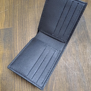 Handmade Classic Leather Wallet / Personalized Leather Men Wallet / Black Leather Bifold Wallet / Fathers Day Gift for Him / MG3192