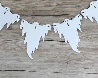 Guirnalda fantasmal / Bunting de Halloween / Banner de Halloween / Guirnalda fantasma / Decoración de fiesta de Halloween / Decoración fantasma / Fiesta de Halloween / Fantasmas