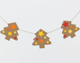 Pequeños árboles de finales de otoño guirnalda / Bunting de otoño / Decoración de Acción de Gracias / Guirnalda de otoño / Reciclado / Eco Friendly / Autumn Decor