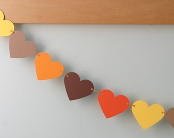 My 'I Love Autumn' Hearts Bunting / Hearts Garland / Autumn Wedding / Thanksgiving / Fall Banner / Fall Wedding / Harvest / Love Hearts