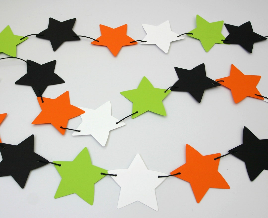 Bright Halloween Stars Garland / Halloween Star Bunting / Halloween ...