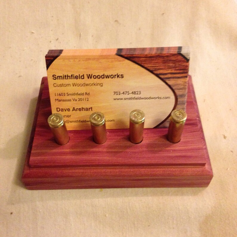 Ammo // Gun // Wood // Business Card Holder // Bullets // Etsy