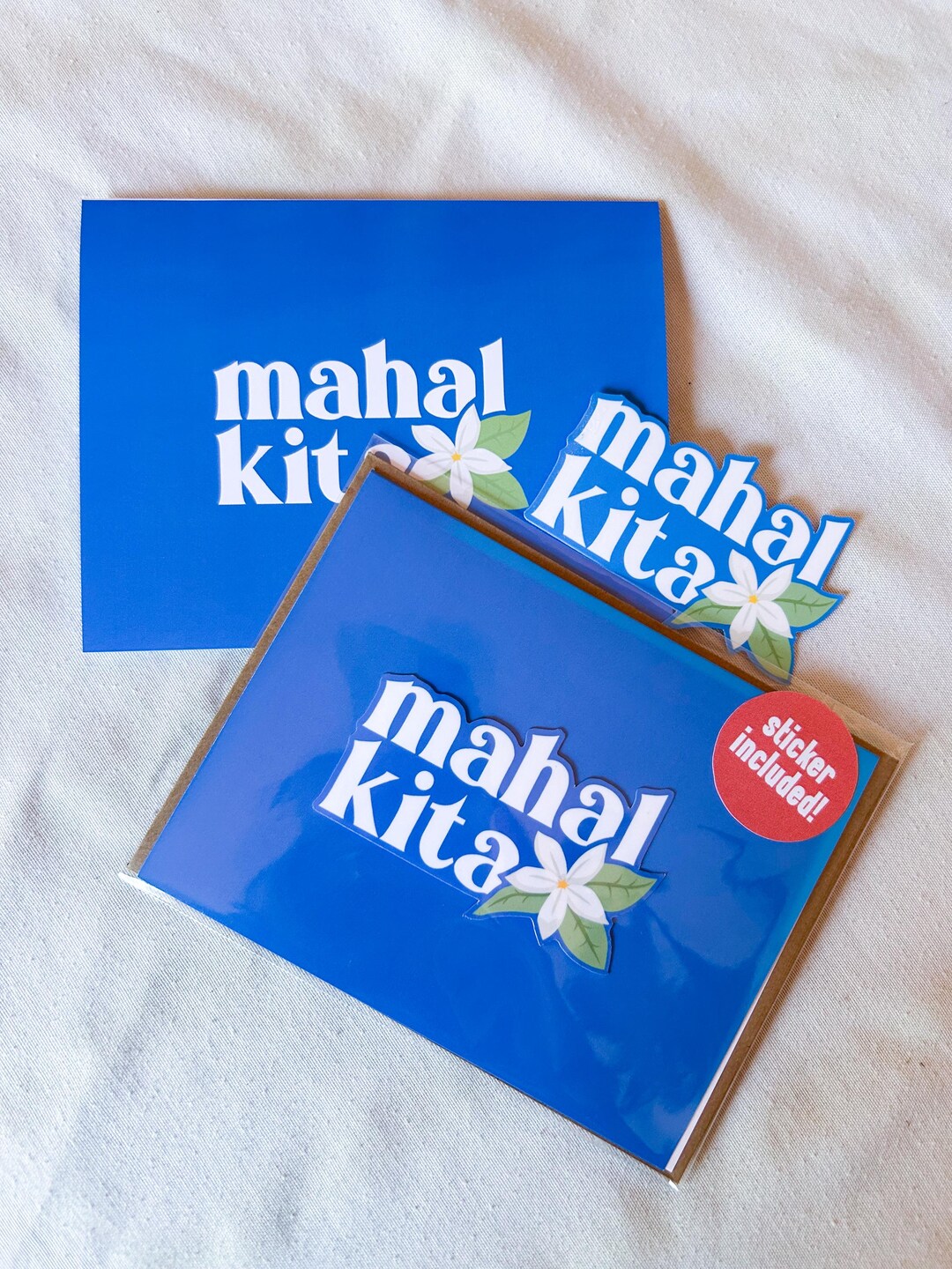 Mahal Lettering Tagalog Design Mahal Kita Tagalog Filipino Greeting Card With Waterproof Sticker - Etsy