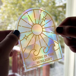 HOJA DE PEGATINAS - Viviendo bajo la luz del sol, amando a la luz de la luna // Pegatina atrapasoles