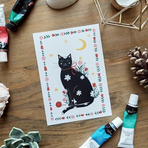 Cartolina del gatto nero