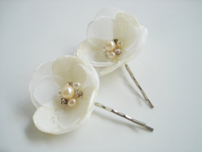Flower Girl Hair Accessories Bridesmaid Flower Hair Clips Etsy