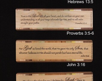Scripture Hardwood Bookmark
