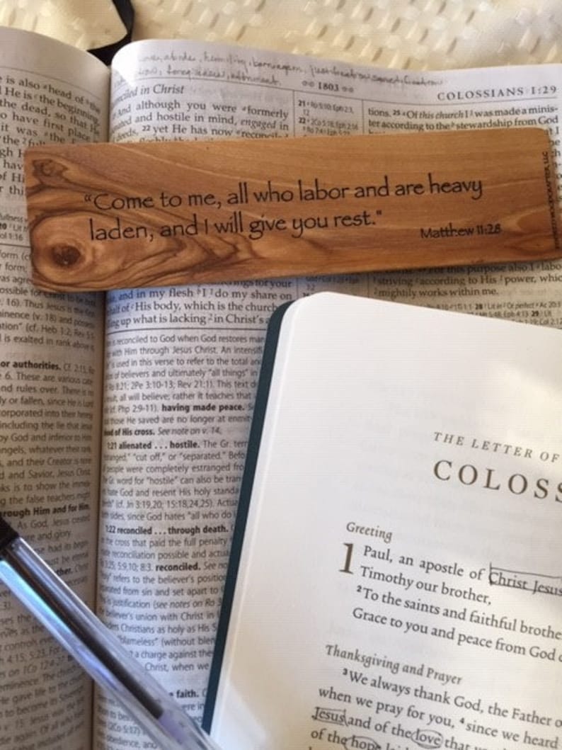 Scripture Olivewood Bookmark Bible Bookmark Christian Gift Etsy
