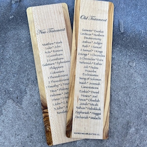 Old and New Testament, maple with olivewood banding Bookmark