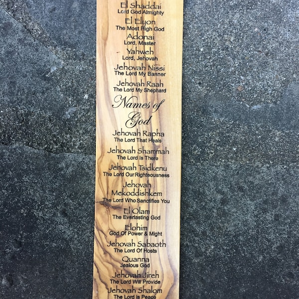 Names of God Olivewood Bookmark