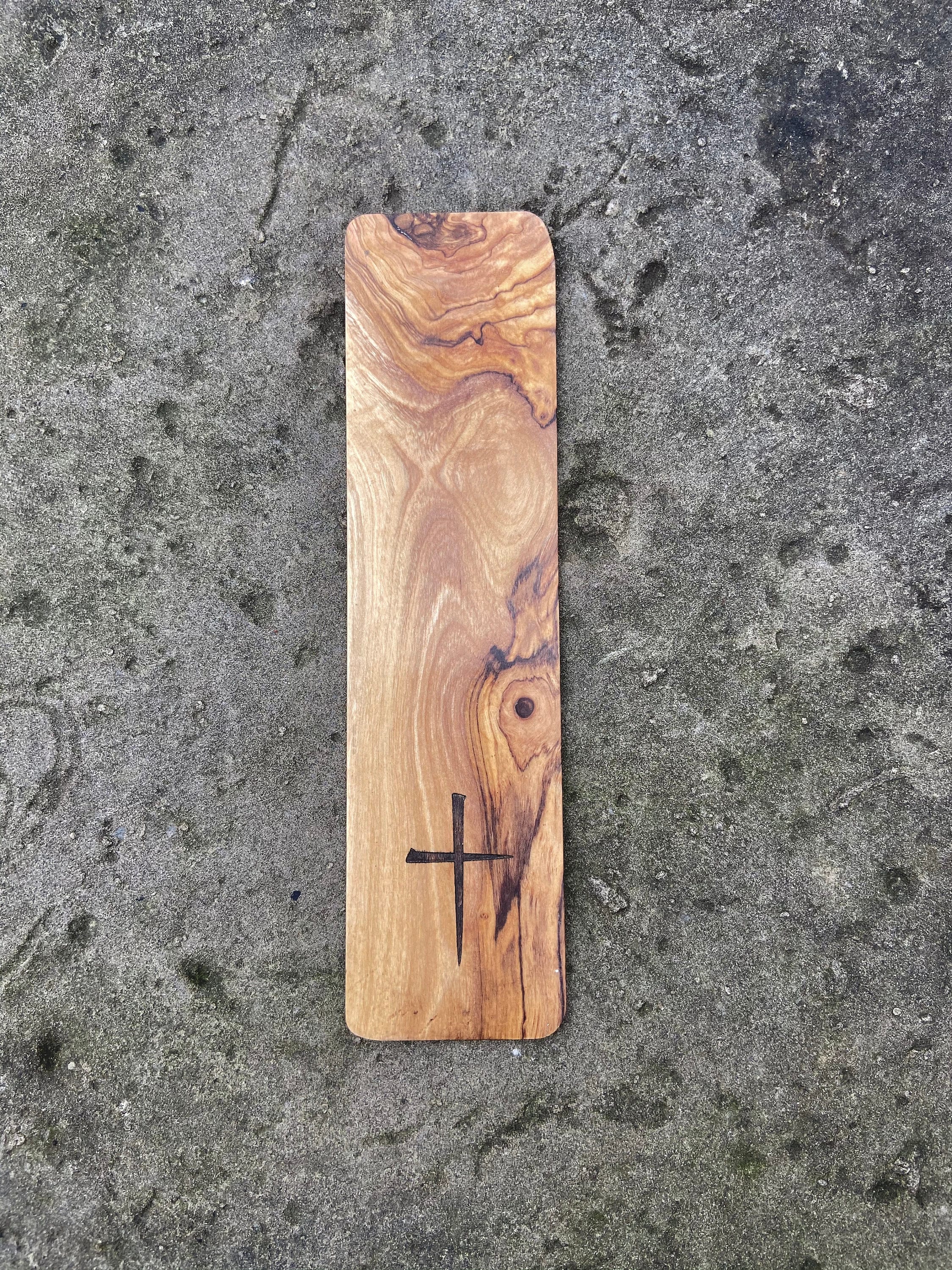 Christian Cross Olivewood Bookmark