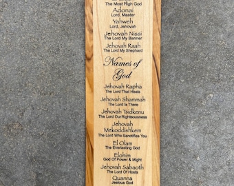 Names of God maple with olivewood banding Bookmark
