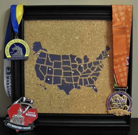 50 States Marathon / Half Marathon Pinnable Cork Tracking Map | Etsy