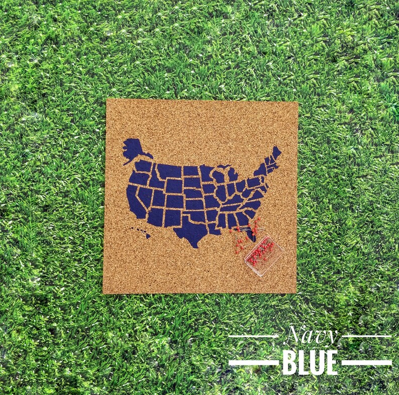 Cork Map of the USA / Travel Corkboard / United States Etsy