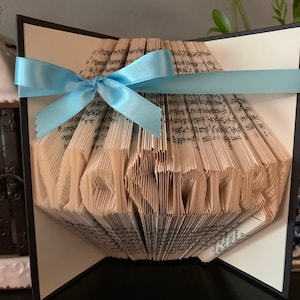 Custom folded book art, Custom Name, Timeless Font, book sculpture, unique gift, wedding gift, gift for her, book lover, bridal shower gift image 9