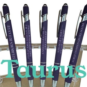 Ensemble de stylos ZODIAQUE, astrologie, drôle, Bélier, Taureau, Gémeaux, Cancer, Lion, Vierge, Balance, Scorpion, Sagittaire, Capricorne, Verseau, Poissons