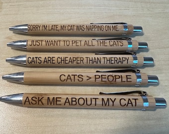 Custom Laser Engraved, Bamboo Pen, Writing Instrument - Unique Handcrafted Gift – Pet Lover Editions