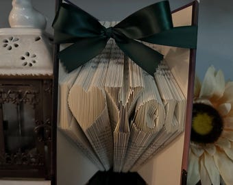 Custom Folded Book Art, Personalized Name Sculpture, Timeless Font