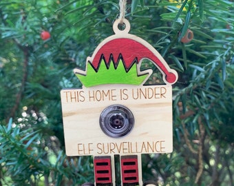 Elf Surveillance Camera, Santa Camera, Elf Ornament, Santa Surveillance, North Pole Camera