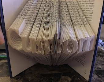 Folded book art, Custom Name or Date, Timeless Font, book sculpture, unique gift, wedding gift, gift for her, book lover, bridal shower gift