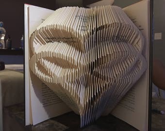 Arte con libros plegados, escultura de corazón infinito, regalo único