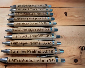 Custom Laser Engraved, Bamboo Pen, Writing Instrument - Unique Handcrafted Gift – Religious, Communion Gift, Spiritual, Ministry