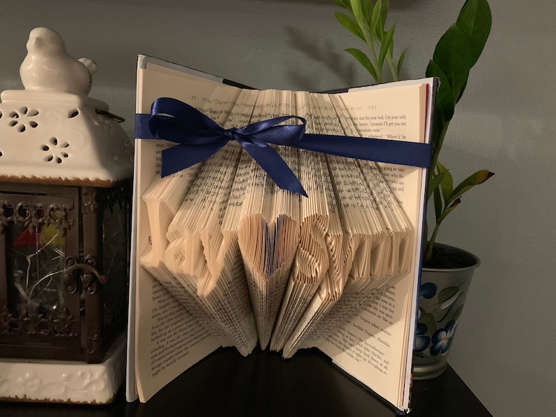 Custom folded book art, Custom Name, Timeless Font, book sculpture, unique gift, wedding gift, gift for her, book lover, bridal shower gift image 5