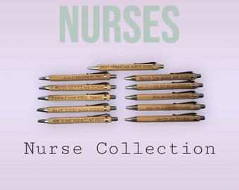 Custom Laser Engraved, Bamboo Pen, Writing Instrument - Unique Handcrafted Gift – Snarky, Nurses, Anxiety Editions