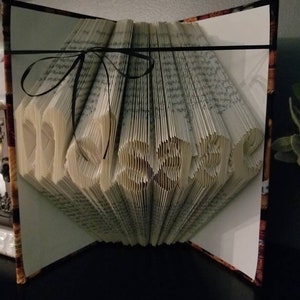 Folded book art, Custom Name or Date, Petrock Font, book sculpture, unique gift, wedding gift, gift for her, book lover, bridal shower gift image 7