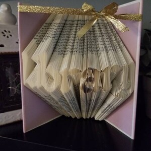 Folded book art, Custom Name or Date, Petrock Font, book sculpture, unique gift, wedding gift, gift for her, book lover, bridal shower gift image 10