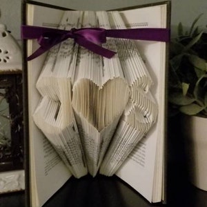 Folded book art, Custom Name or Date, Petrock Font, book sculpture, unique gift, wedding gift, gift for her, book lover, bridal shower gift image 8