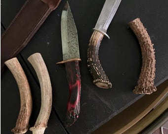 3 pack  antler knife handles with beam and burr,Antler knife handle or antler dog chew.