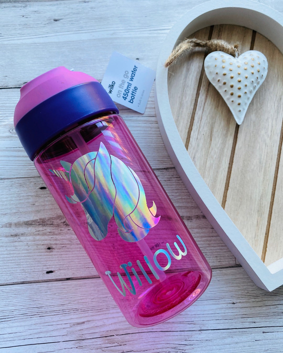 Unicorn Water Bottle Decal, Unicorn Glass Decal, Personalised Unicorn