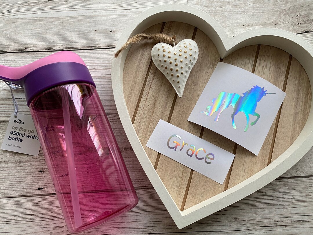Unicorn Water Bottle Decal Unicorn Glass Decal Personalised Etsy