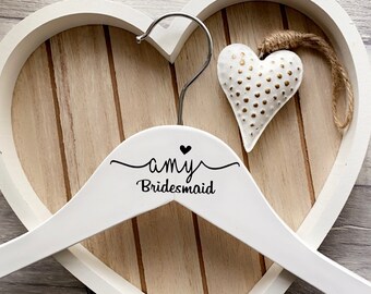 Wedding Hanger Decal, 1x Name/Role wedding sticker, Personalised decal, Bride hanger decal, Bridal Party hanger decals, personalised glass