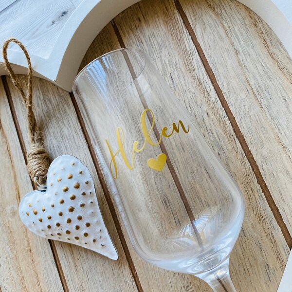 Personalised glass decal, Prosecco glass name label sticker, make your own wine glass, personalised glass label, Birthday gift idea