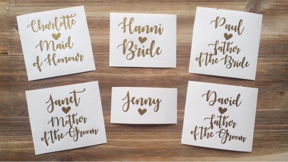 Vinyl wedding Name//Role Stickers Vinyl Application Gift Box Personalisation
