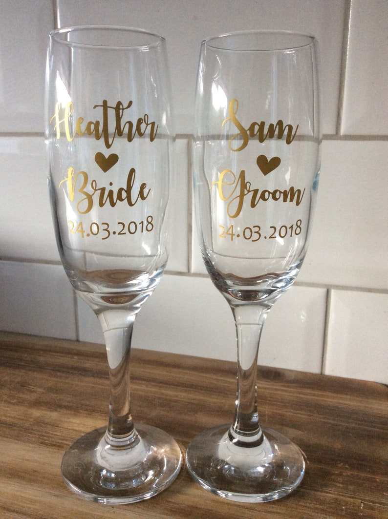 Bride & Groom personalised decal wedding glass decal mr mrs Etsy