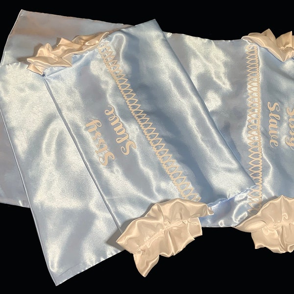 High Shine Silky Soft Luxury Double Satin ~ Sissy Slave Vinyl Text Pillow Cases (2 pack) Ready Made