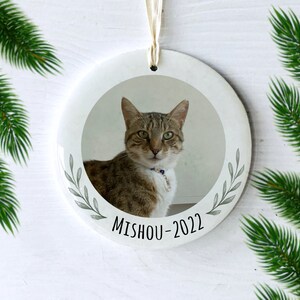 Personalized Pet Memorial Ornament: Custom Cat/Dog Photo Christmas Decor