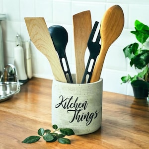 Küchen Dinge Gedruckt Beton Utensilienhalter, Küchendekoration, Küchen Aufbewahrung, Minimalistische Wohnkultur, Einweihungsgeschenk, Weihnachtsgeschenk