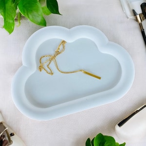 Plato con forma de nube hecho a mano en diferentes colores, bandeja decorativa de hormigón, bandeja para mesa de café, regalo hecho a mano, regalo para ella, regalo de inauguración de la casa
