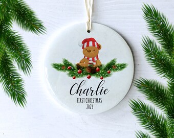 Resin Coated Extra Strong First Christmas Ornament, Personalized Christmas Tree Ornament Keepsake Gift Christmas Decor Custom Christmas Gift