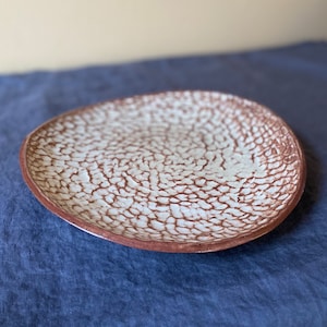 Curved Ceramic Platter / Hand-Carved Pottery