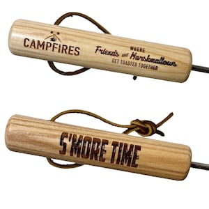 Engraved Roasting Sticks with Phrases - Stainless Steel - Made In The USA
