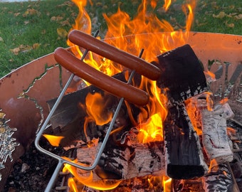 Hot Dog Roasting Sticks for Campfire - Stainless Steel Roasting Forks - Heavy Duty Hot Dog Forks  - Campfire Bay