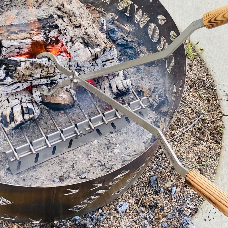 Fire Pit Tongs 43 or 36 Stainless Elite Series Log Etsy