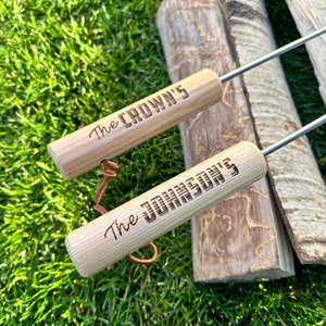 Personalized Roasting Sticks - Heavy Duty and Stainless Steel - Campfire Bay